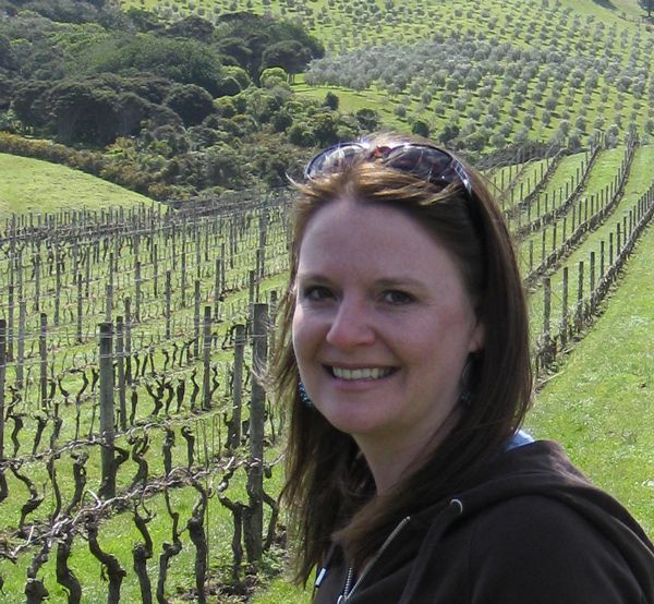 Laura in the vineyards of New Zealand