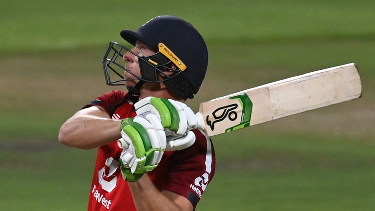 In the zone... smashing a 34-ball half-century for England in the third T20I against South Africa 