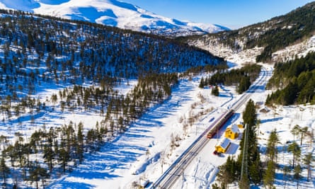 The Oslo-Bergen train in Hordaland.