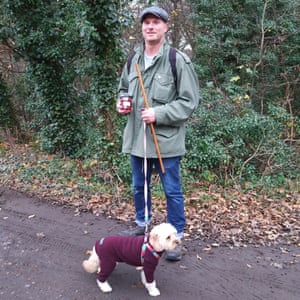 Forager Steve Woolnough and his dog, Billie.