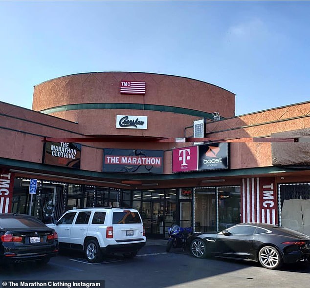 Worth $271K: The Crenshaw community leader owned 25% shares of stock in his Slauson Avenue store The Marathon Clothing (pictured in 2018)