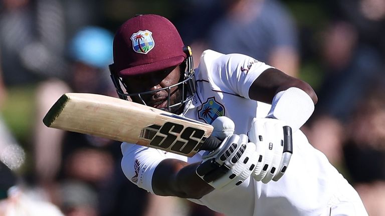 Jermaine Blackwood was the only West Indies batsman to post a substantial score, with 69 on the second day at Wellington