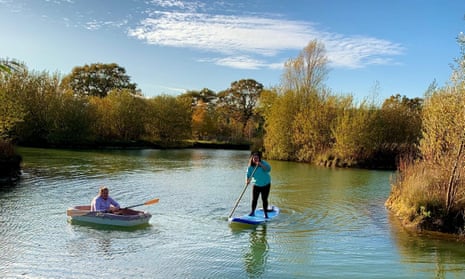 Michelle Elman paddleboarding in Suffolk