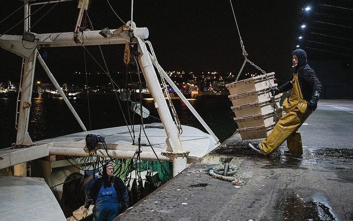 Fishermen in the French town of Boulogne-sur-Mer: The North Sea fishery has become a focus of the Brexit dispute.