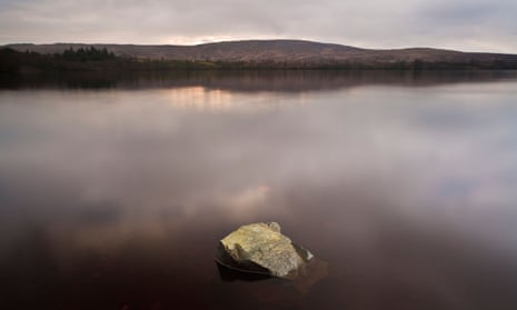 The banks of Lough Fea in the Crockandun hills near Draperstown, County Derry.