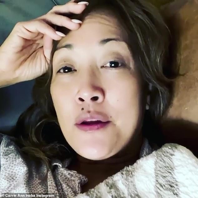 Positive test: One of her co-hosts on the program, Carrie Ann Inaba, said last week that she tested positive in an Instagram post, saying she suffered 'lots of aches and pains'