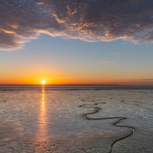 Sunset over the Humber, East Riding of Yorkshire.