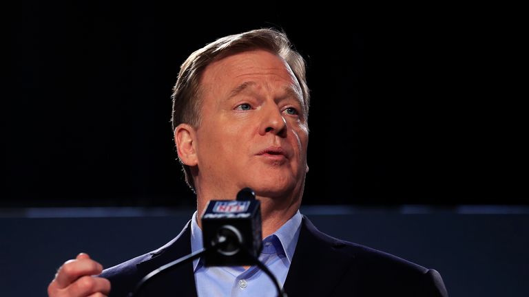 Roger Goodell says the NFL is not planning on any vaccinations taking place before the Super Bowl