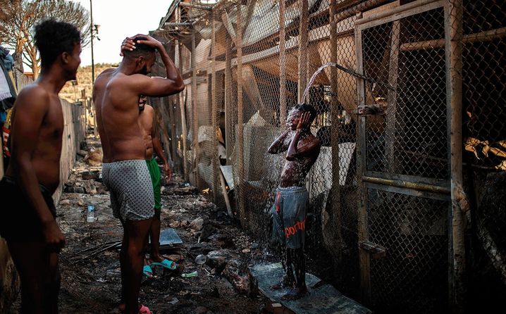 Migrants in Moria