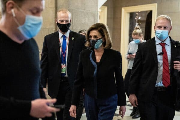 Speaker Nancy Pelosi in the Capitol. After months of stalemate, congressional leaders were on the verge of cementing a stimulus deal.