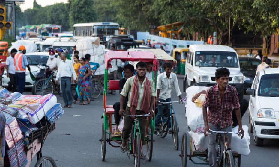 ‘I found the chaotic bustle of the cities so inspiring I set my first children’s books there.’ (New Delhi pictured.)