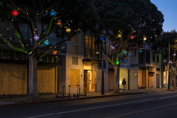 Boarded-up storefronts in Los Angeles. The stimulus package approved by Congress may not do enough for millions of jobless Americans if hiring does not pick up significantly.