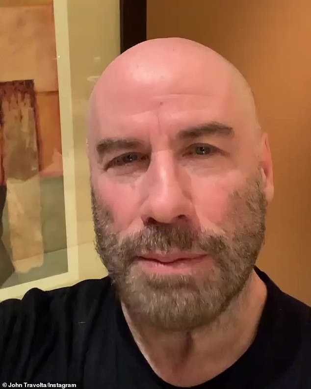 Blessed: Travolta was overwhelmed with gratitude as he took a moment to say hello to his fans on Instagram on Thanksgiving Day