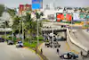 Soldiers and police block off an area in Veracruz where 35 bodies were dumped on a roadway in September 2011.