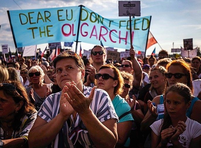 An anti-government protest in Prague in 2019: "It's of no consequence to me."