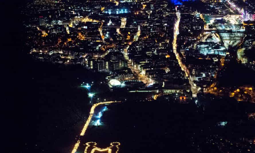 150 glowing, choreographed drones will take footage of the city from the skies.