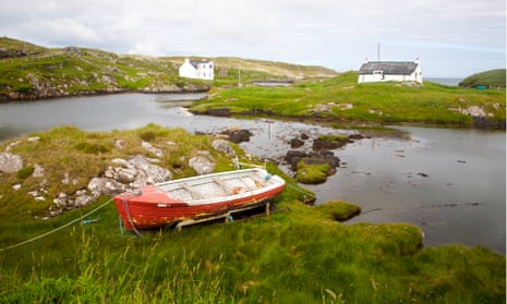 Rowing boat and sea inlet, Barra.