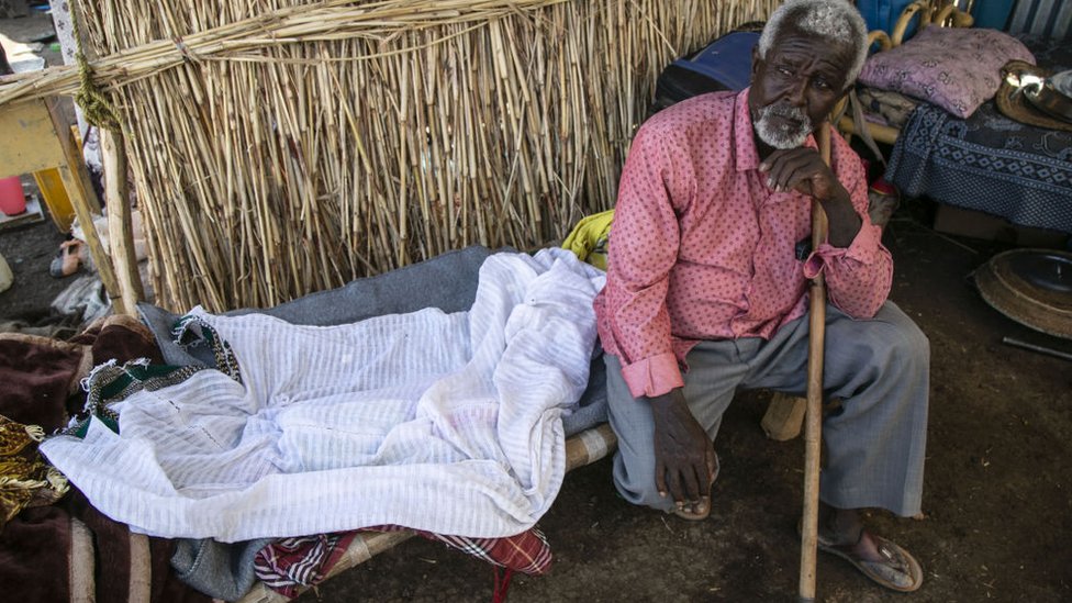 Ethiopians, who fled the conflict in the Tigray region in northern Ethiopia due to the clashes in the operation launched by the Federal Government Forces against the Tigray People's Liberation Front (TPLF), are placed in Hamdayit camp after reaching Kassala State, Sudan on December 14,