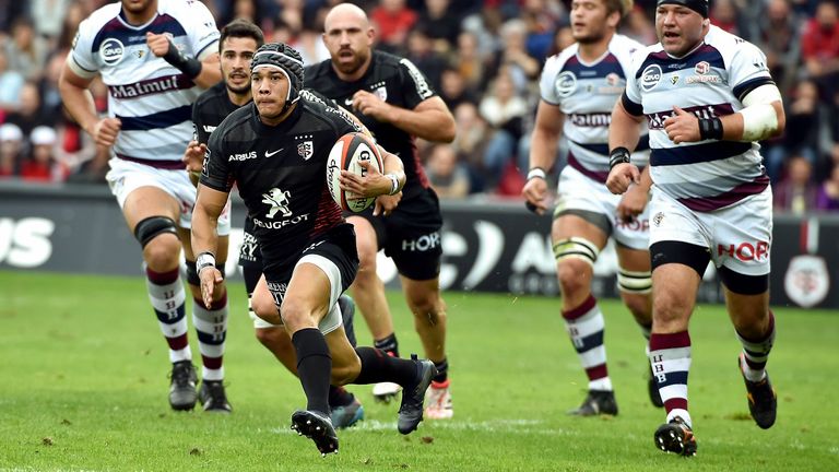 Cheslin Kolbe in action for Toulouse against Bordeaux-Begles in 2017