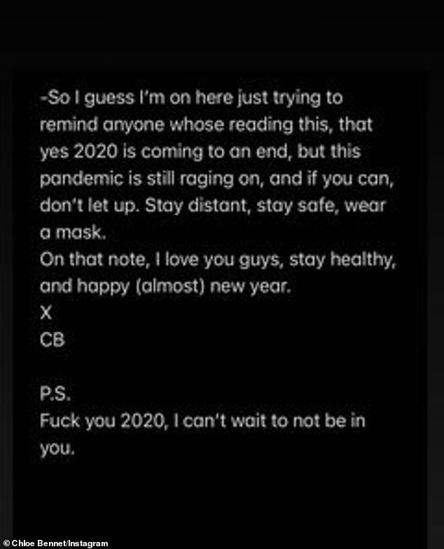 'I pride myself on staying healthy, I always wore a mask, social distanced, and took all the necessary precautions and I still got VERY sick,' she revealed to her 2.6 million Instagram followers