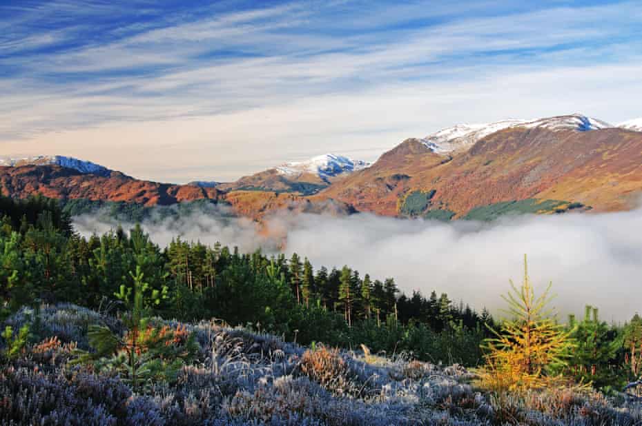 Elevated view of Glen Lyon, Perthshire, Scotland, UK.