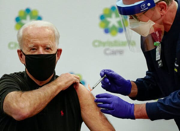 The second dose of coronavirus vaccine was given to President-elect Joseph R. Biden Jr. three weeks after the first