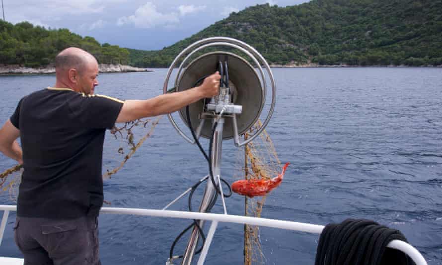 Lastovo fisherman on boat