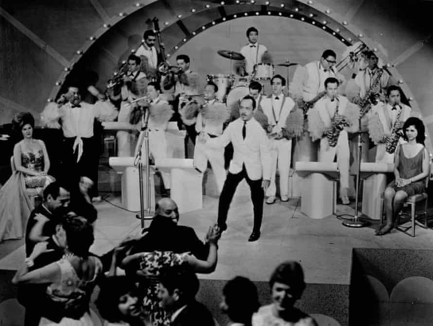 Bandleader Perez Prado (centre), who makes a cameo appearance in Oscar Hijuelos’ The Mambo Kings Play Songs of Love.