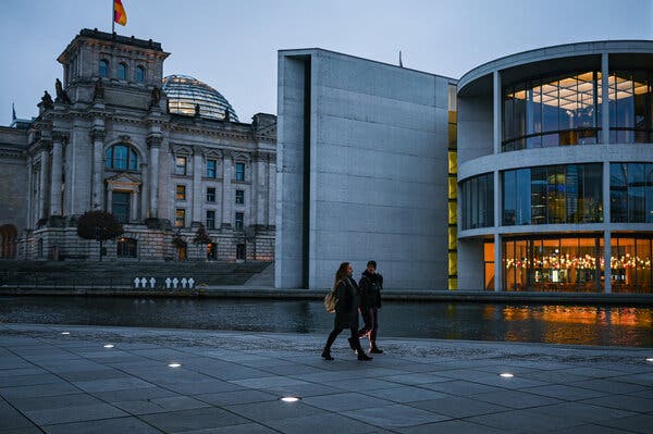 The government district in Berlin this month. Chancellor Angela Merkel was meeting with state governors on Tuesday about new lockdown rules.