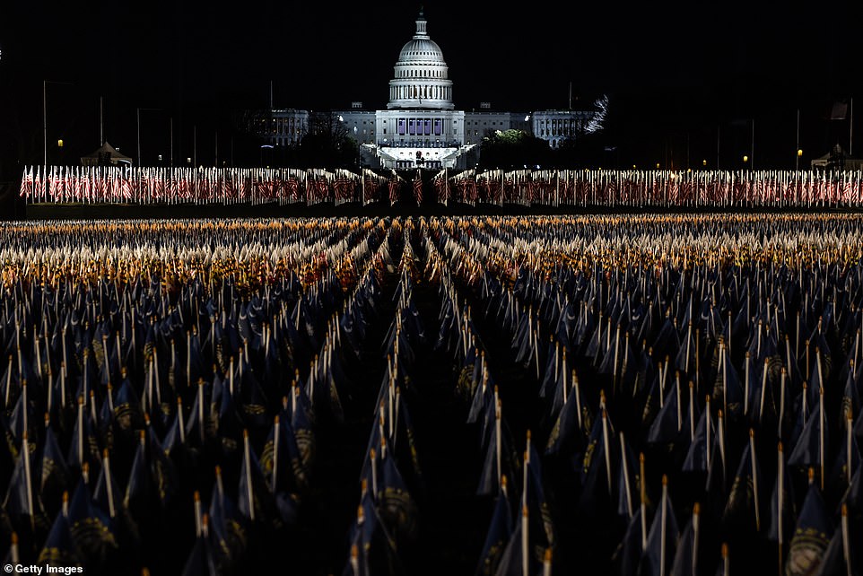 Security: Tens of thousands of National Guard troops have been deployed in the U.S. capital after law enforcement warned some extremist Trump backers were calling for more violence