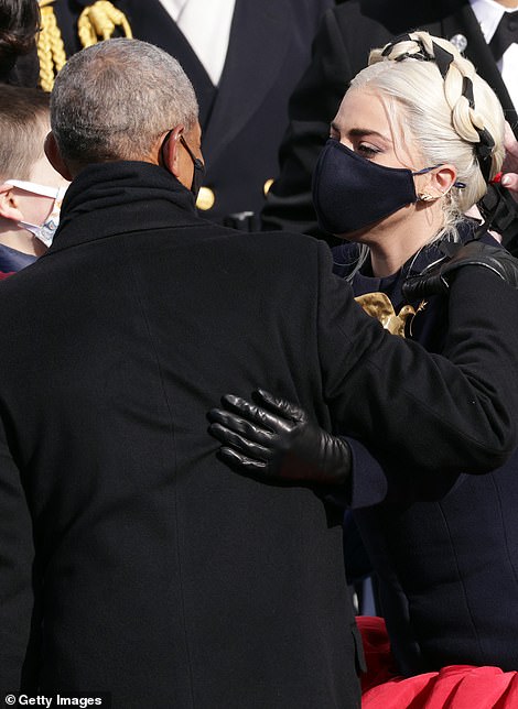 Warm welcome: The 44th President seemed happy to see his old friend