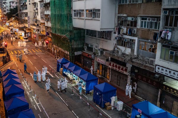 The restricted area in the Jordan district of Hong Kong on Saturday.