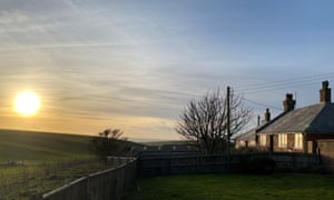 Black Robin Farm back garden sunset