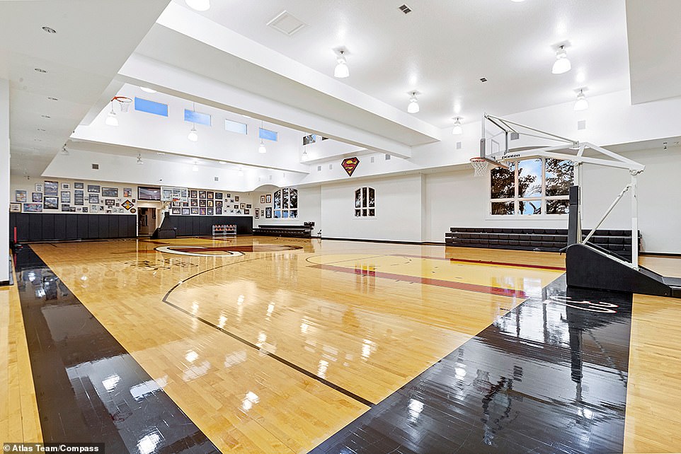 Perfecting his game: Most importantly for Shaq, the mansion includes a 6,000 square foot basketball court for him to practice his game