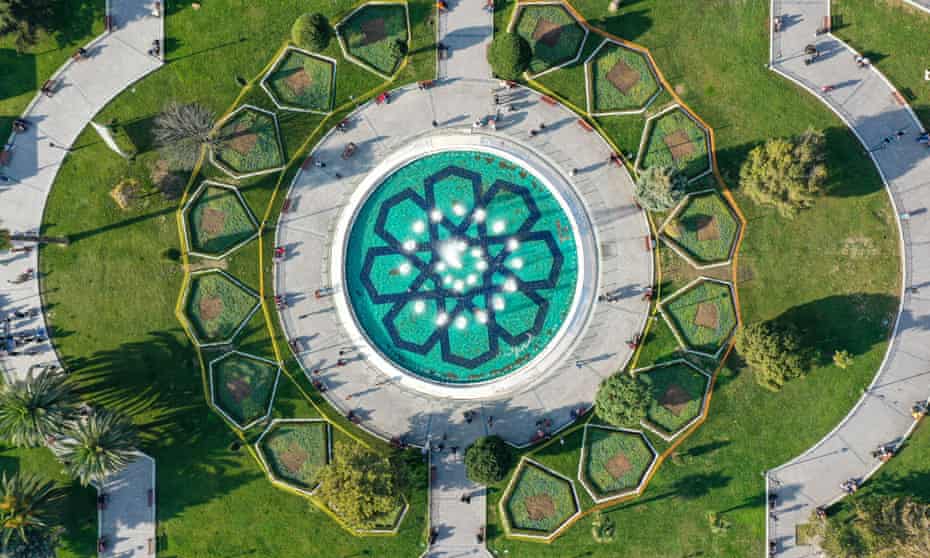 Drone photo shows a view from empty Sultanahmet Square and surroundings as tourists, exempt from the curfew implementation walking around, after the general curfew imposed weekend-long from Friday 9 p.m. to Monday 5 a.m. local time within new measures against a second wave of the (coronavirus) COVID-19 pandemic begins, on December 19, 2020 in Istanbul, Turkey.