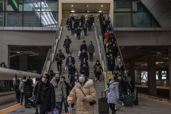 Hankou Station in Wuhan, China, last week. A year ago, the station was among the first places to be closed after the coronavirus outbreak.