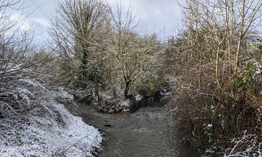 Bourn Brook, Birmingham, in the snow