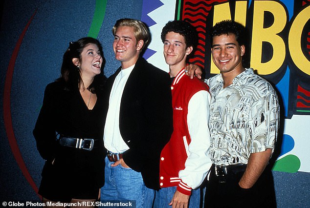 The good ole days: Thiessen, Gosselaar, Diamond and Lopez in 1996