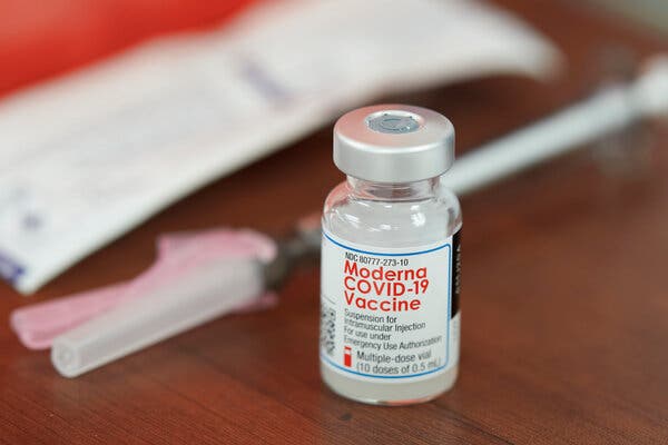 A vial of the Moderna Covid-19 vaccine with 10 doses. Moderna is seeking to pack 15 doses into a vial in the future.