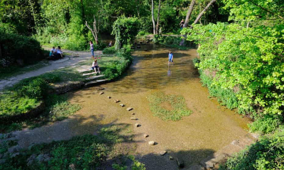 River Rhee at Ashwell springs, with stepping stones