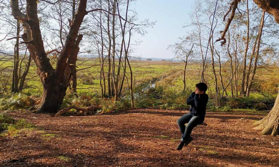 Boy on a swing Herringfleet Hills