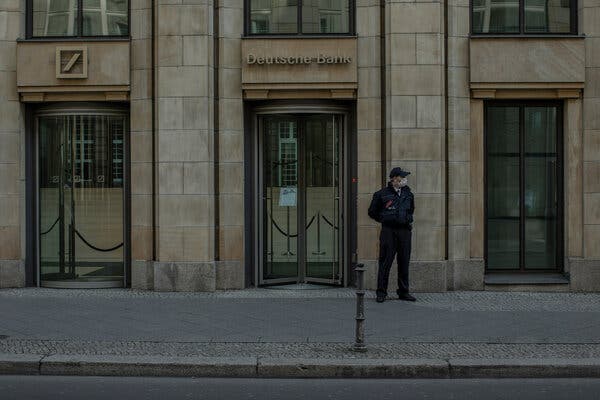 A Deutsche Bank office building in Berlin. The bank, Germany’s largest, credited a rise in trading revenue for its first annual profit in six years.