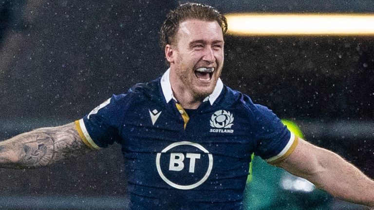 Stuart Hogg skippered Scotland to a famous victory