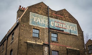 The Take Courage sign near London Bridge station