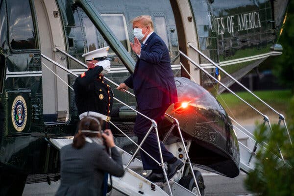 President Donald J. Trump leaving the hospital in October.