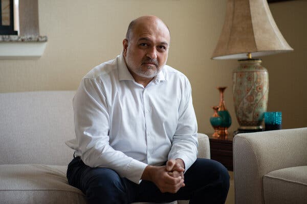 Dr. Hasan Gokal in his home in Sugar Land, Texas, on Tuesday.