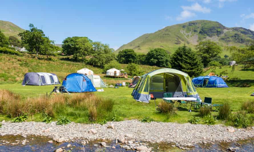 People camping at Syke Farm Campsite