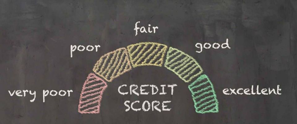 credit score concept, poor or excellent, loan in bank