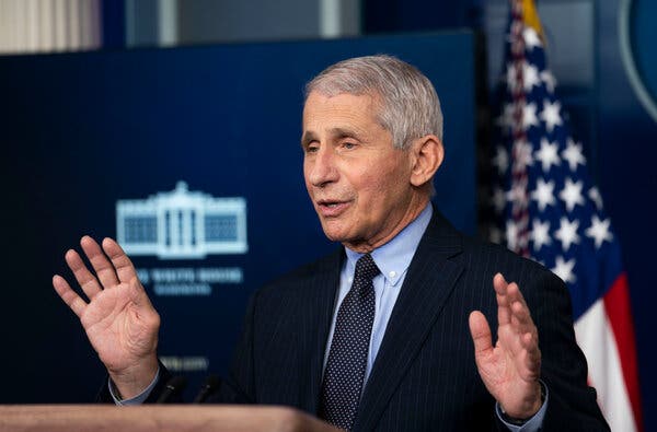 Dr. Anthony Fauci briefing reporters at the White House last month. Dr. Fauci is being honored with an award from Tel Aviv University for his work during the coronavirus pandemic.