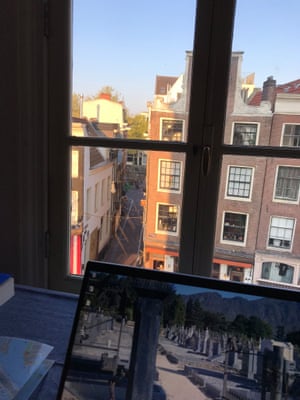 The view from 303 Spuistraat where Kate Mosse worked on her novel The City of Tears, looking east towards Singel